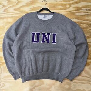 Vintage russel athletic UNI embroider patch 1990s crewneck